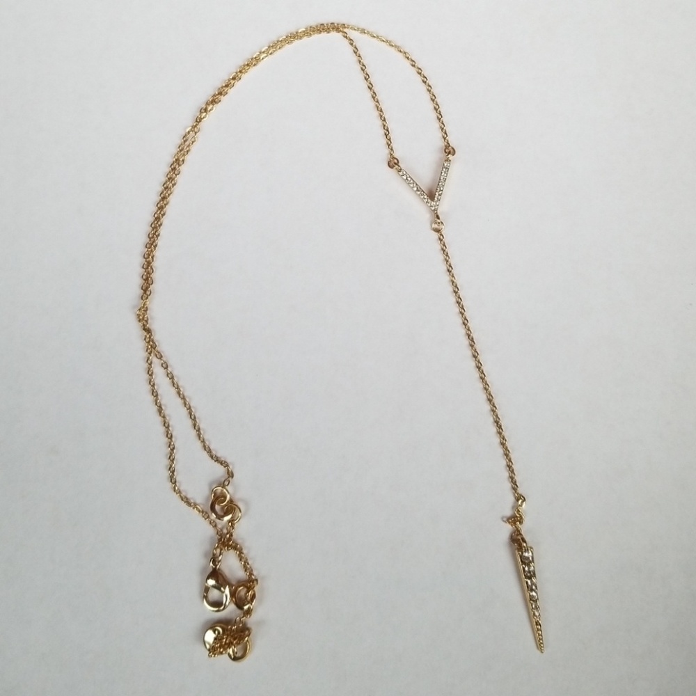 Pavé Chevron + Spike Y-Necklace